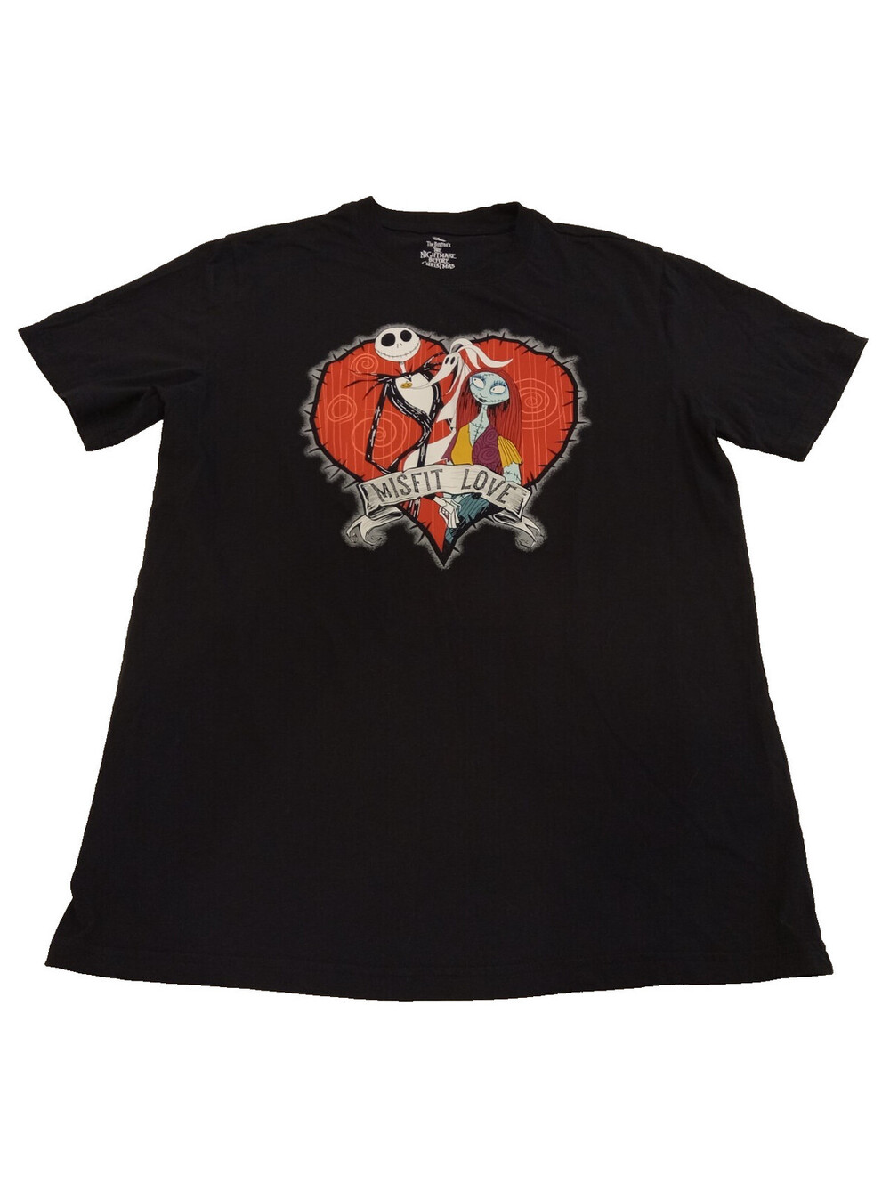 Disney Nightmare Before Christmas Shirt Mens Large Misfit Love Jack Sally Tee L
